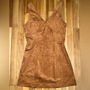 Faux suede bodycon dress